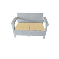 Двухместный диван Yalta Sofa 2 Seat White (иск.ротанг)