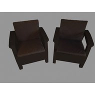 Комплект кресел Yalta Premium Double Set Chocolate (иск.ротанг)