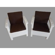 Комплект кресел Yalta Premium Double Set White (иск.ротанг)