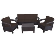 Комплект уличной мебели Yalta Premium Triple Set коричневый каркас (иск.ротанг)