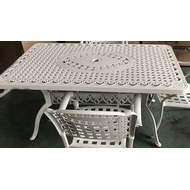 Стол Вулкан (Volcano) 90х150 см white из литого алюминия