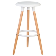 Барный стул PP652 Eames, цвет: белый