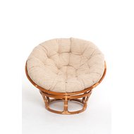 Кресло Papasan (в комплекте белая подушка) 23-01 натуральный ротанг, коньяк