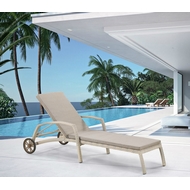 Шезлонг из иск.ротанга с матрасом A35C2-W85 latte (латте)